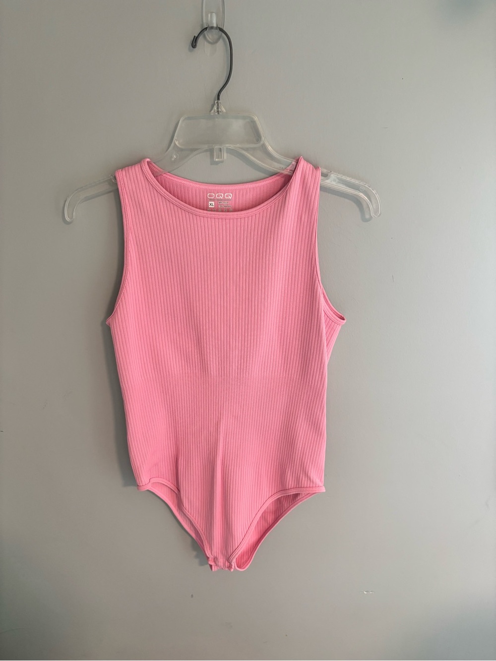Womens OQQ Ribbed Pink Bodysuit